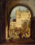 Guardi Francesco Venetian Capriccio View of a Square and a Palace - Hermitage